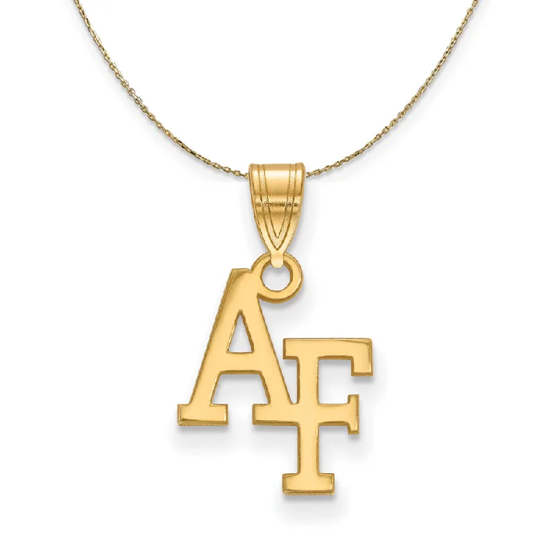 Mist gem necklace-14k Yellow Gold Air Force Academy Small 'AF' Necklace