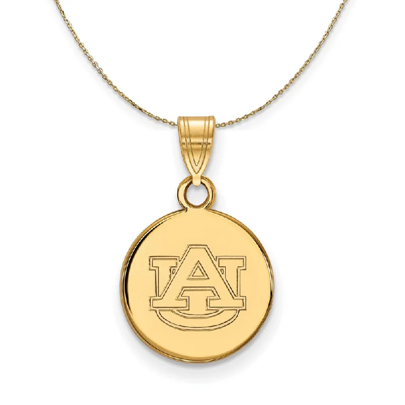 14k Yellow Gold Auburn U Small Disc Necklace