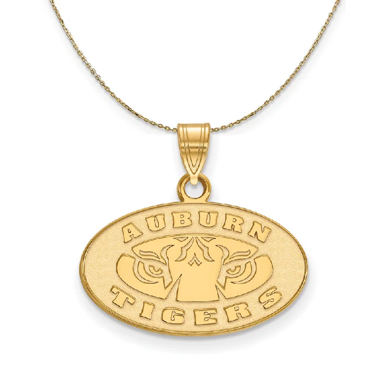 14k Yellow Gold Auburn U Small Oval Logo Necklace