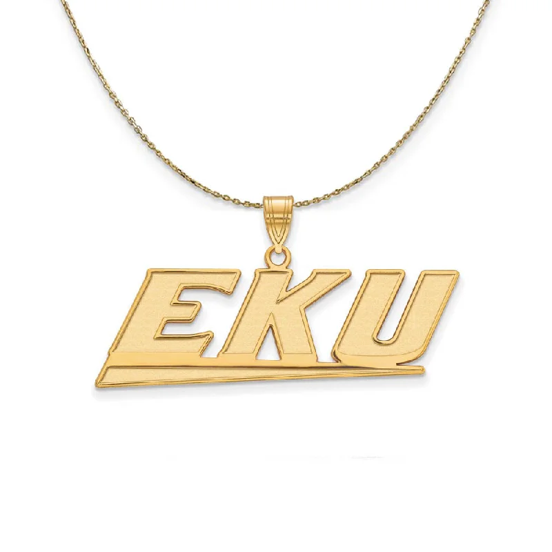 Bud-shaped necklace-14k Yellow Gold Eastern Kentucky U Small Necklace