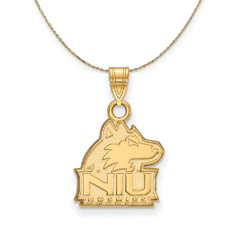 Rising ridge necklace-14k Yellow Gold Northern Illinois U. Small Logo Necklace