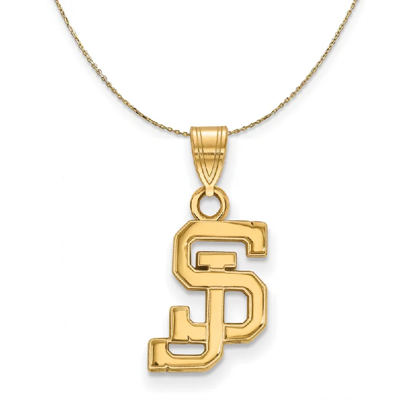 14k Yellow Gold San Jose State Small Necklace