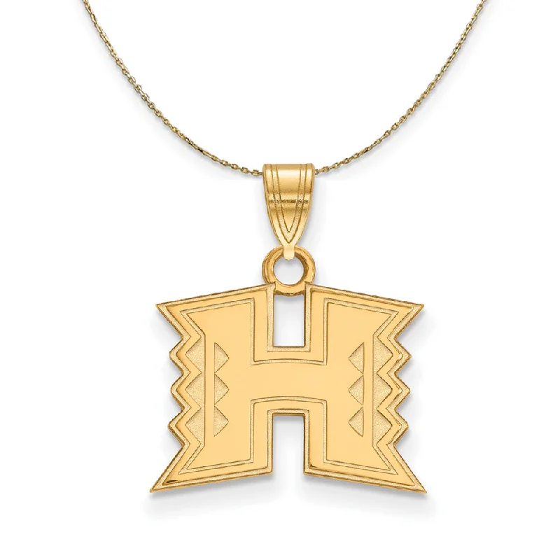 Forged gold necklace-14k Yellow Gold The U. of Hawai'i Small Necklace