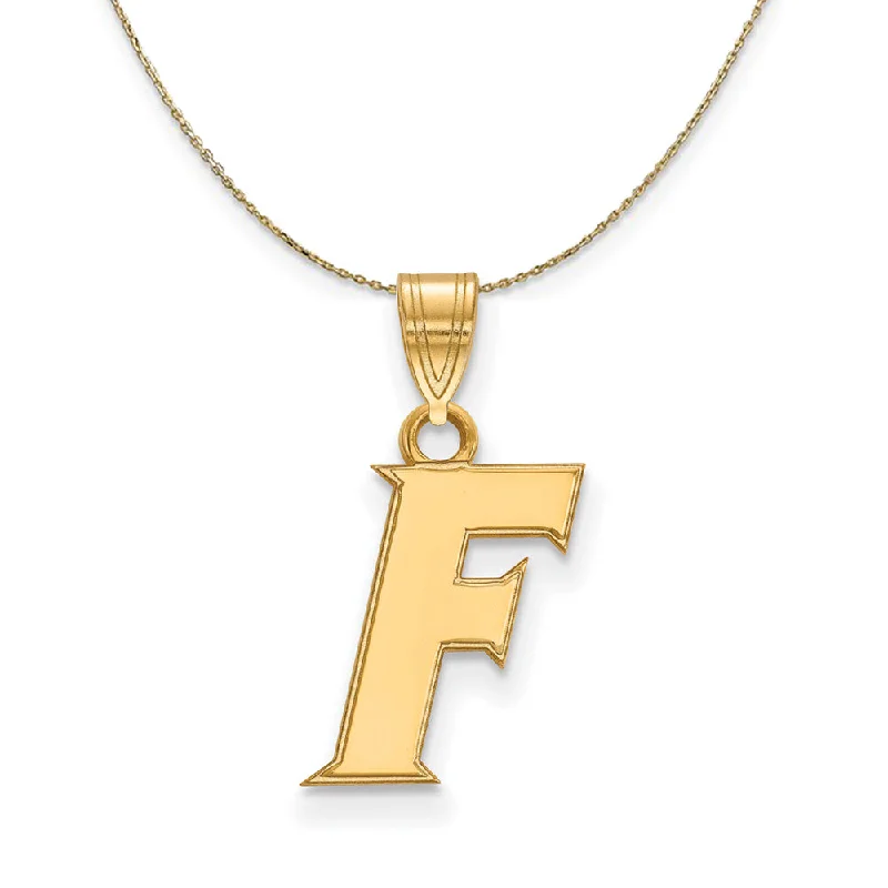 Loose twist necklace-14k Yellow Gold U of Florida Small Initial F Necklace