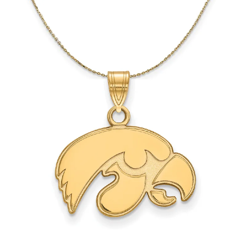 14k Yellow Gold U. of Iowa Small Mascot Necklace