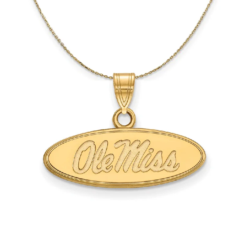 Crested wave necklace-14k Yellow Gold U. of Mississippi Sm 'Ole Miss' Necklace