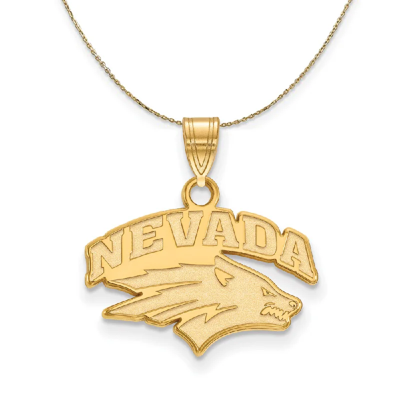 Pierced design necklace-14k Yellow Gold U. of Nevada Small Mascot Necklace