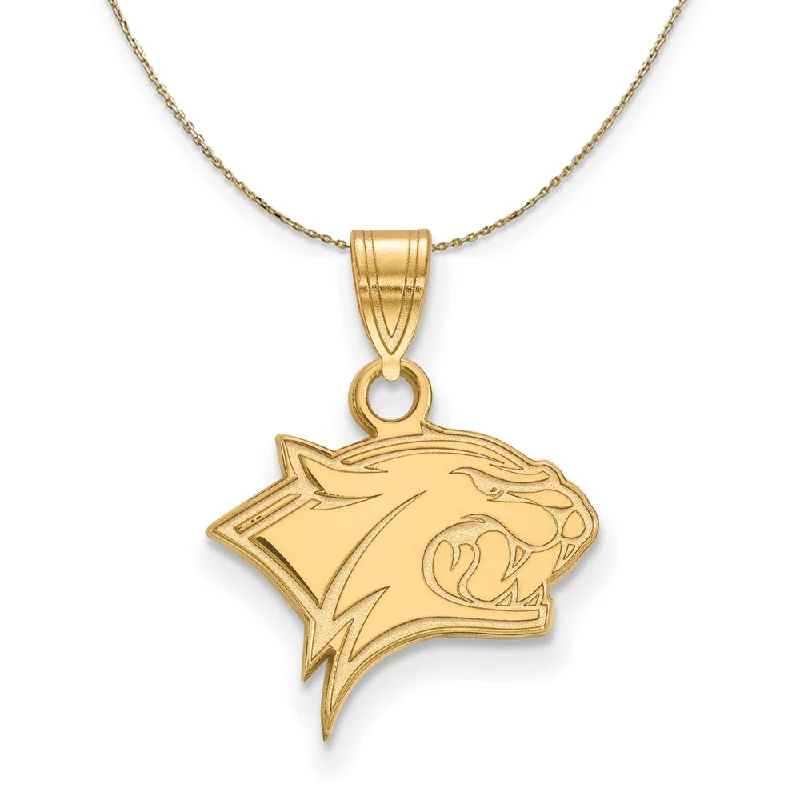 Gentle edge necklace-14k Yellow Gold U. of New Hampshire Sm Mascot Necklace