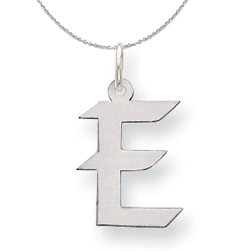 Rich marble necklace-Silver Karlie Collection Artisan Block Initial Charm Letter E Necklace