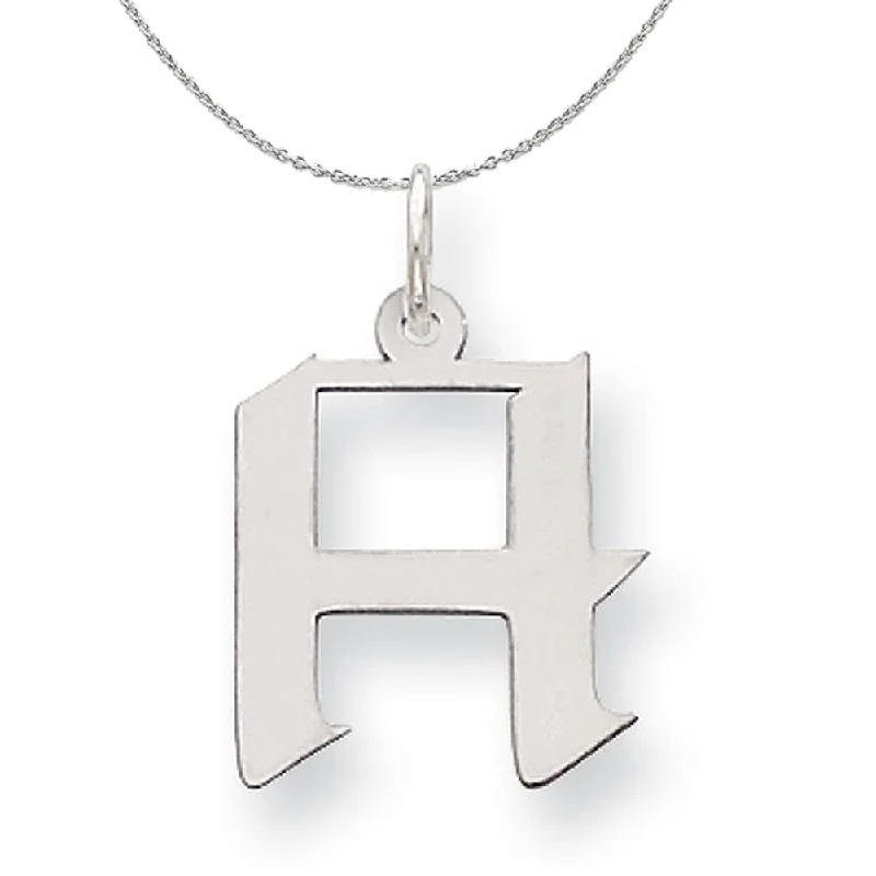 Peak stone necklace-Silver Karlie Collection Artisan Block Initial Charm Letter H Necklace