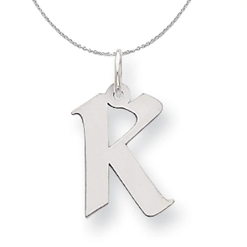 Silver Karlie Collection Artisan Block Initial Charm Letter K Necklace