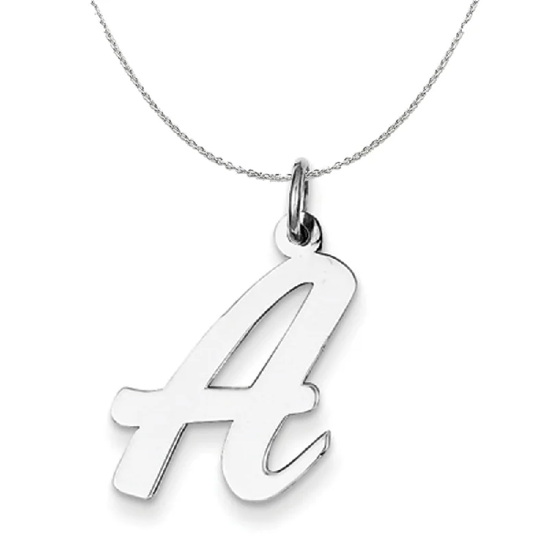 Retro ruby necklace-Silver Madison Collection LG Classic Script Initial A Necklace