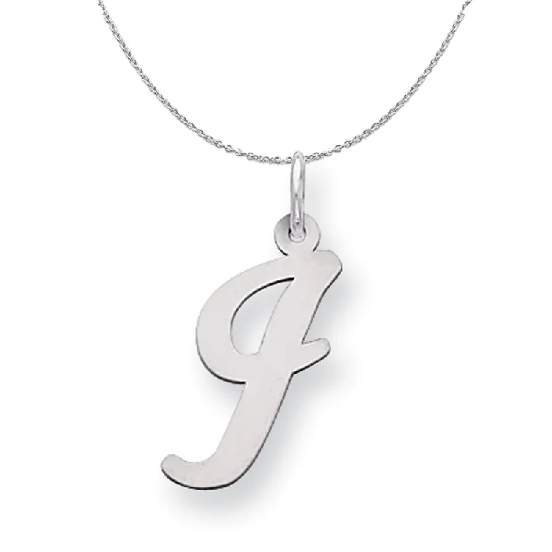 Rugged stone necklace-Silver Madison Collection LG Classic Script Initial I Necklace