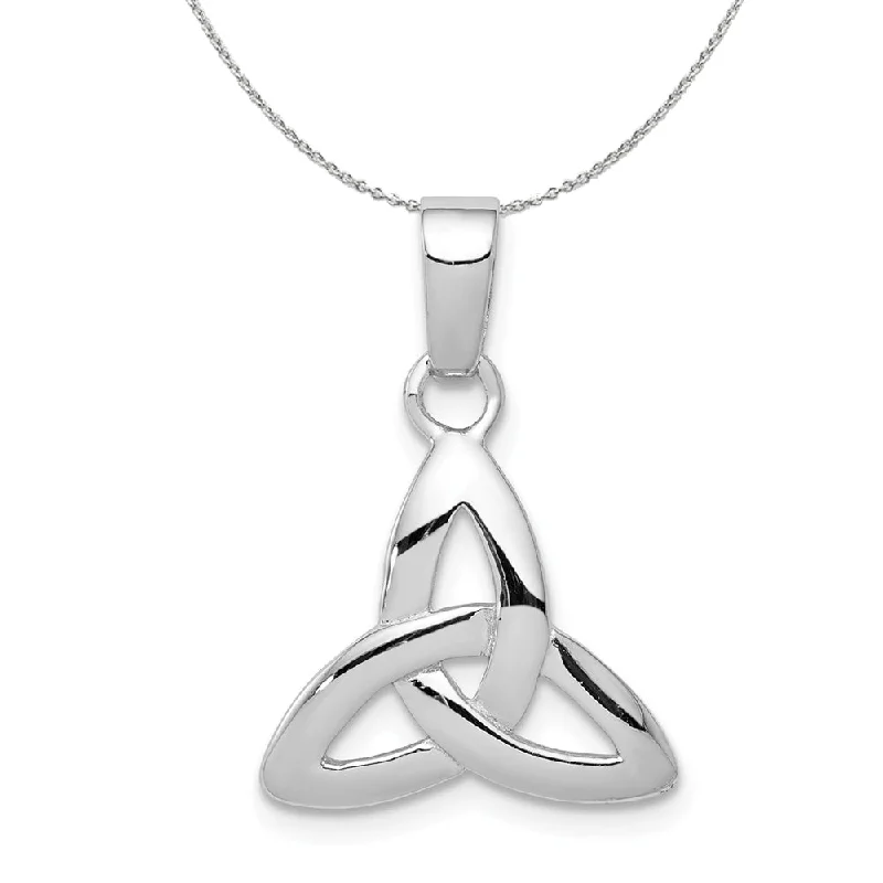 Spiral coil necklace-Sterling Silver 16mm Trinity Symbol Necklace