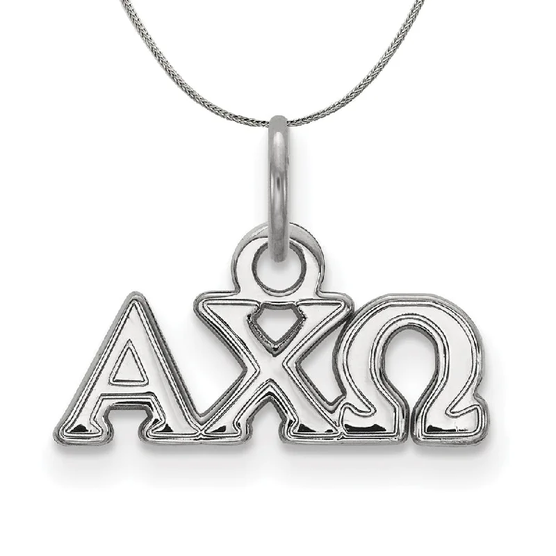 Subtle silver necklace-Sterling Silver Alpha Chi Omega XS (Tiny) Pendant Necklace