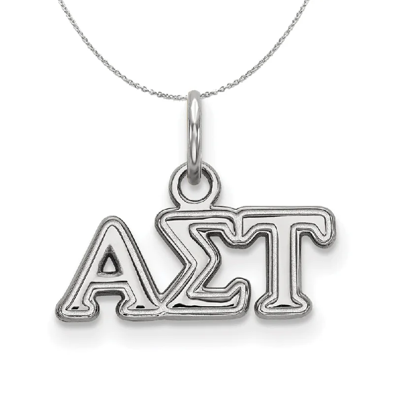 Sterling Silver Alpha Sigma Tau XS (Tiny) Greek Necklace