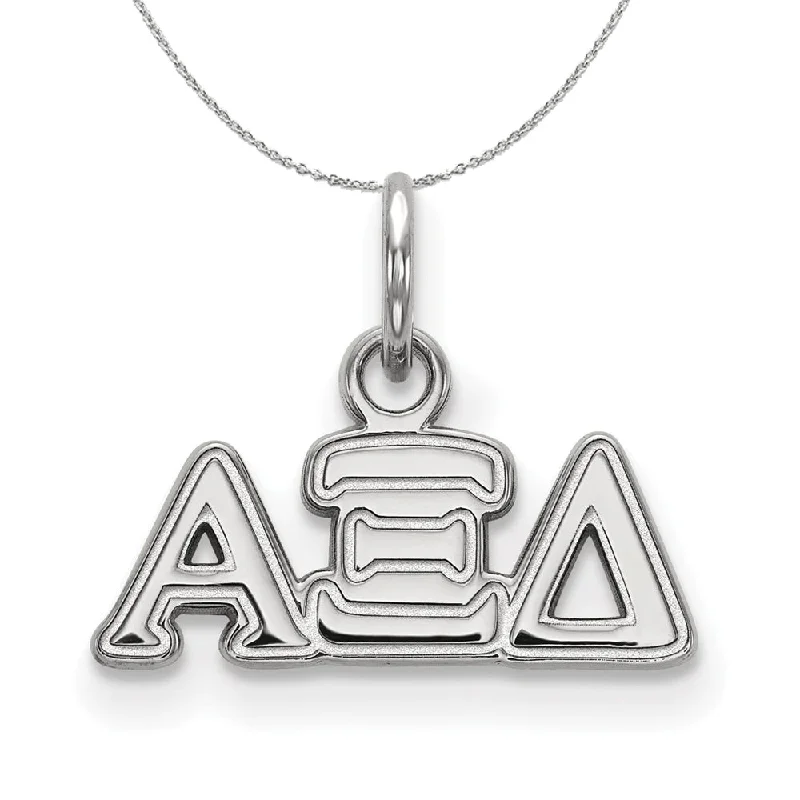 Bold gold necklace-Sterling Silver Alpha Xi Delta XS (Tiny) Greek Necklace