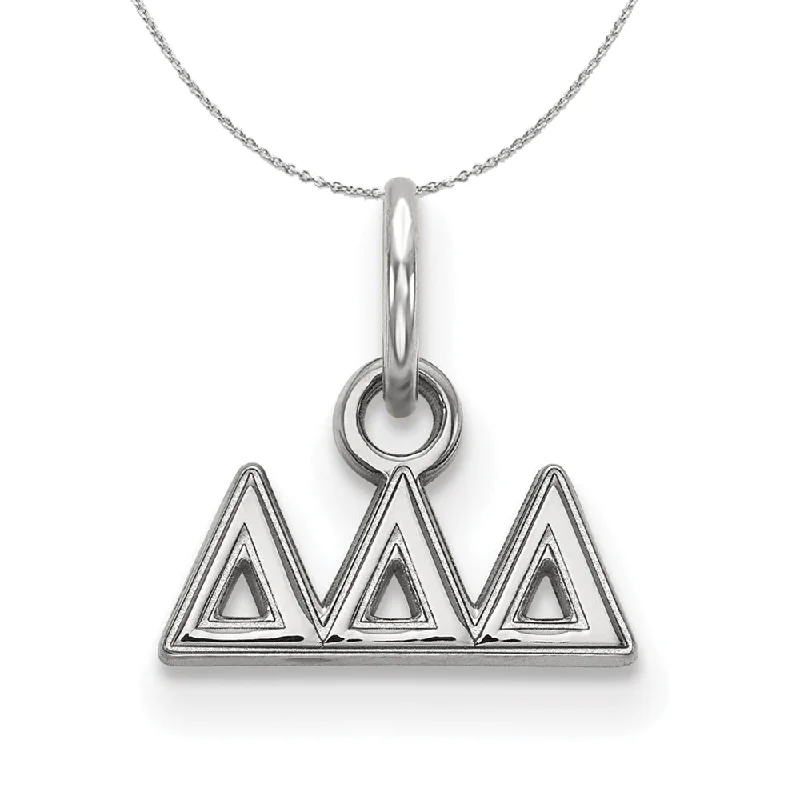 Ridged edge necklace-Sterling Silver Delta Delta Delta XS (Tiny) Greek Necklace