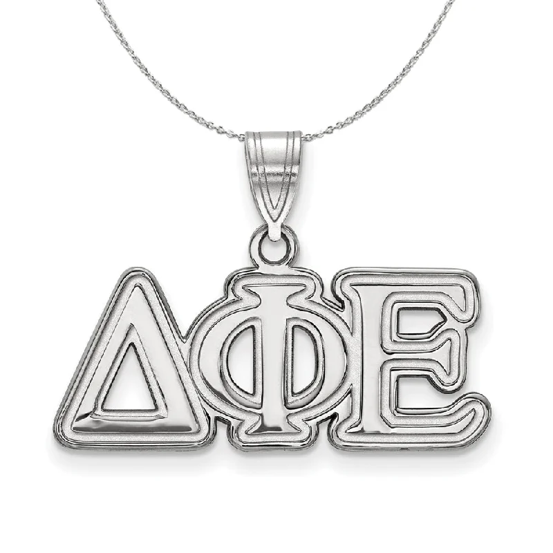 Sterling Silver Delta Phi Epsilon Medium Greek Necklace