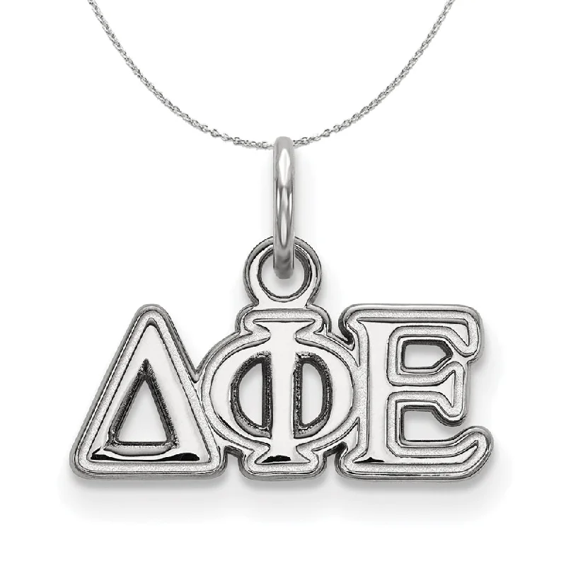 High gem necklace-Sterling Silver Delta Phi Epsilon XS (Tiny) Greek Necklace