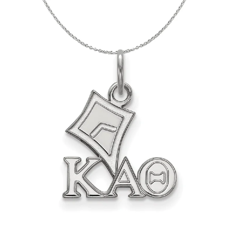 Twisting design necklace-Sterling Silver Kappa Alpha Theta XS (Tiny) Pendant Necklace