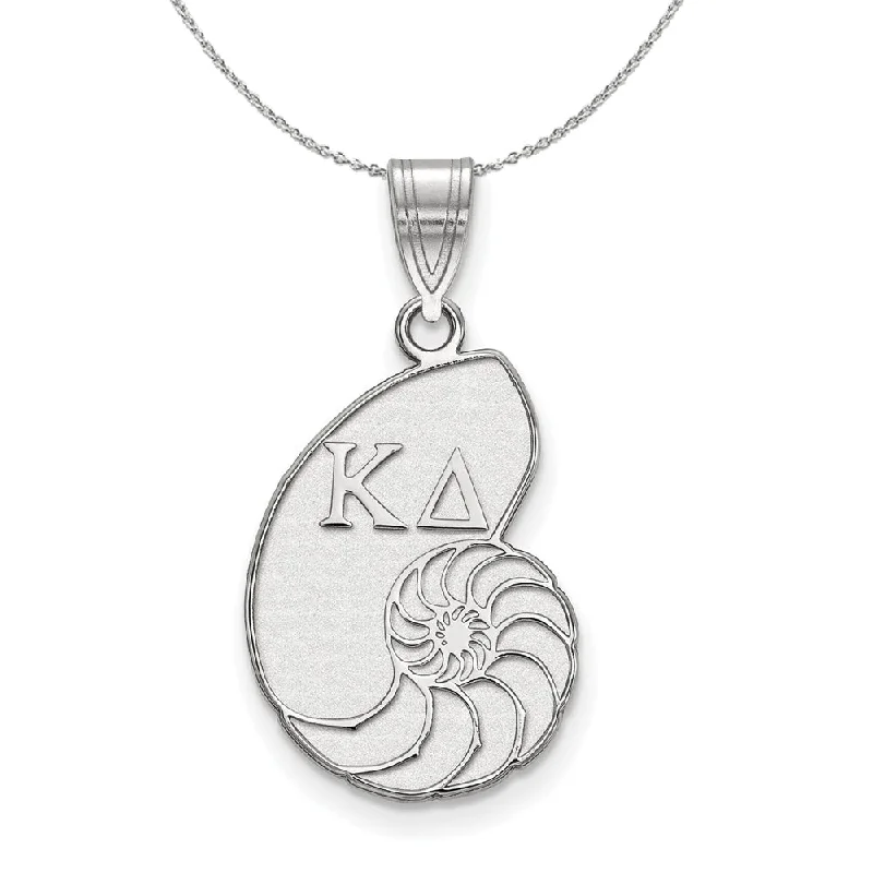 Forged silver necklace-Sterling Silver Kappa Delta Medium Pendant Necklace