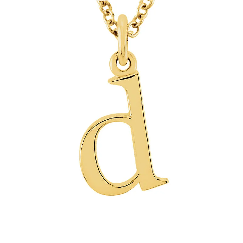 Embedded necklace-The Abbey Lower Case Initial 'd' Necklace in 14k Yellow Gold, 16 Inch