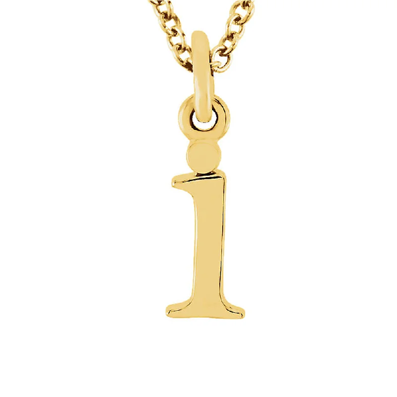 Intertwined necklace-The Abbey Lower Case Initial 'i' Necklace in 14k Yellow Gold, 16 Inch