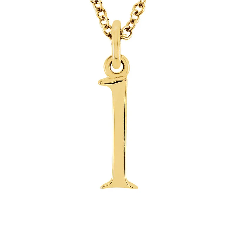 Aged bronze necklace-The Abbey Lower Case Initial 'l' Necklace in 14k Yellow Gold, 16 Inch