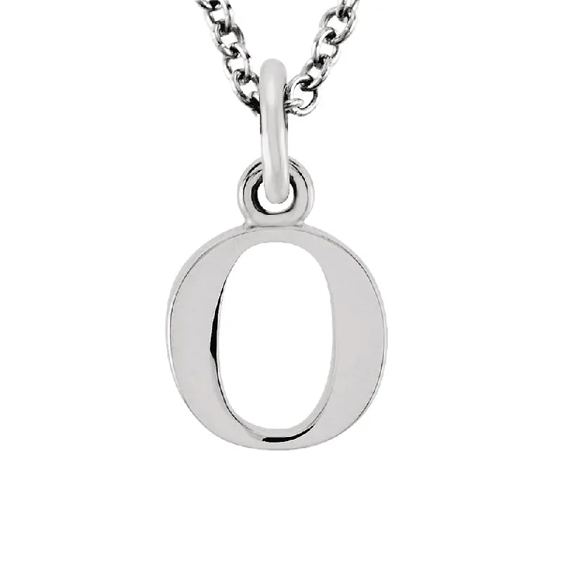 Bold garnet necklace-The Abbey Lower Case Initial 'o' Necklace in 14k White Gold, 16 Inch