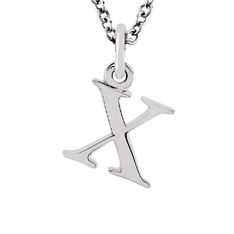 Dome motif necklace-The Abbey Lower Case Initial 'x' Necklace in 14k White Gold, 16 Inch