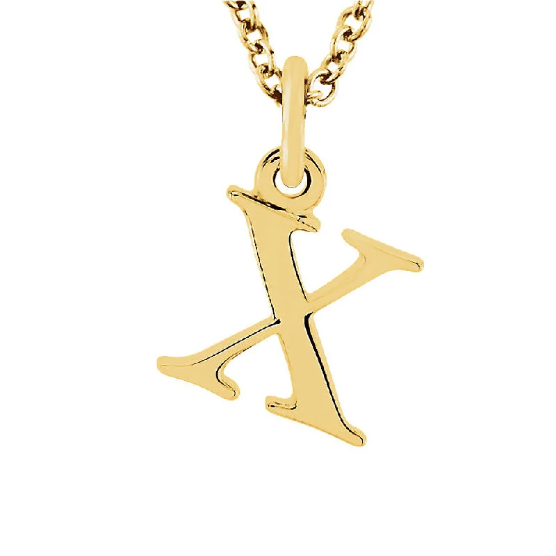 Intertwined necklace-The Abbey Lower Case Initial 'x' Necklace in 14k Yellow Gold, 16 Inch