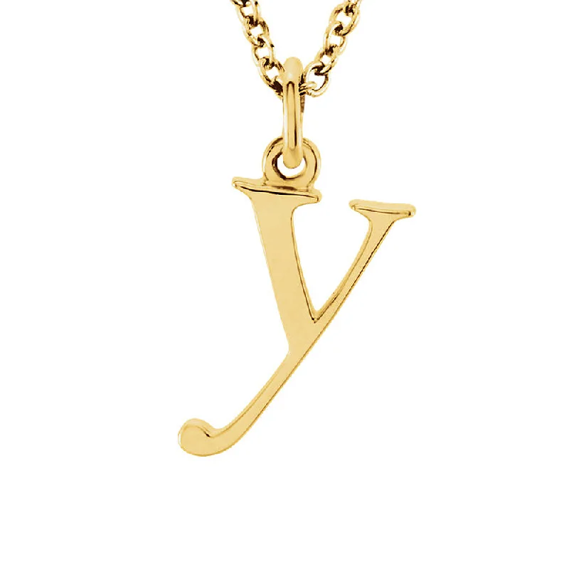 Bold kyanite necklace-The Abbey Lower Case Initial 'y' Necklace in 14k Yellow Gold, 16 Inch