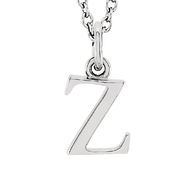 Rich topaz necklace-The Abbey Lower Case Initial 'z' Necklace in 14k White Gold, 16 Inch