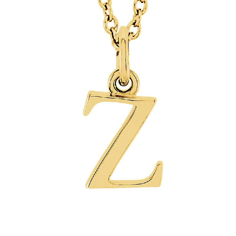 Varied stone necklace-The Abbey Lower Case Initial 'z' Necklace in 14k Yellow Gold, 16 Inch