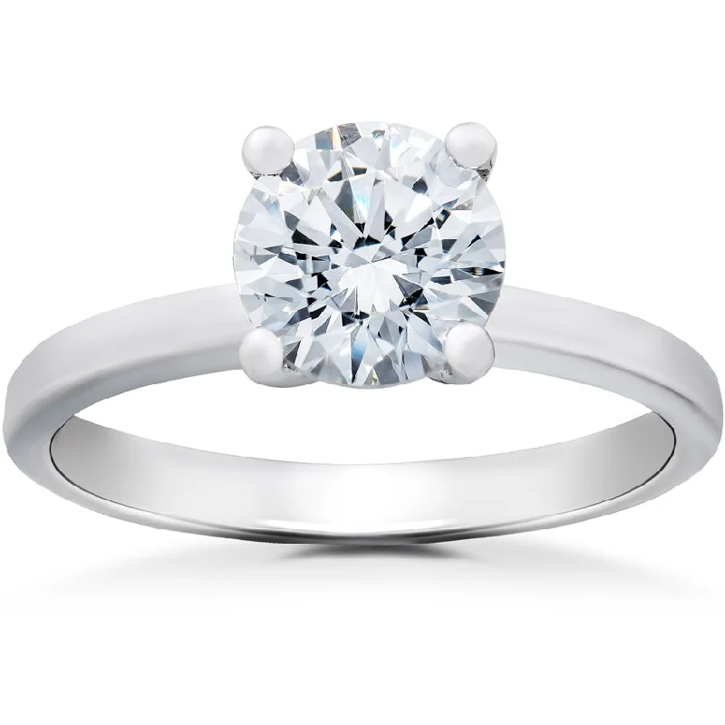 Hand-chiseled ring-1 1/2 ct Lab Created Eco Friendly Diamond Elizabeth Engagement Ring 14k White Gold