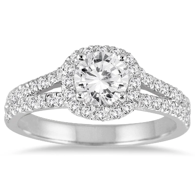 Worn finish ring-1 1/4 Carat TW White Diamond Engagement Ring in 14K White Gold (J-K Color, I2-I3 Clarity)