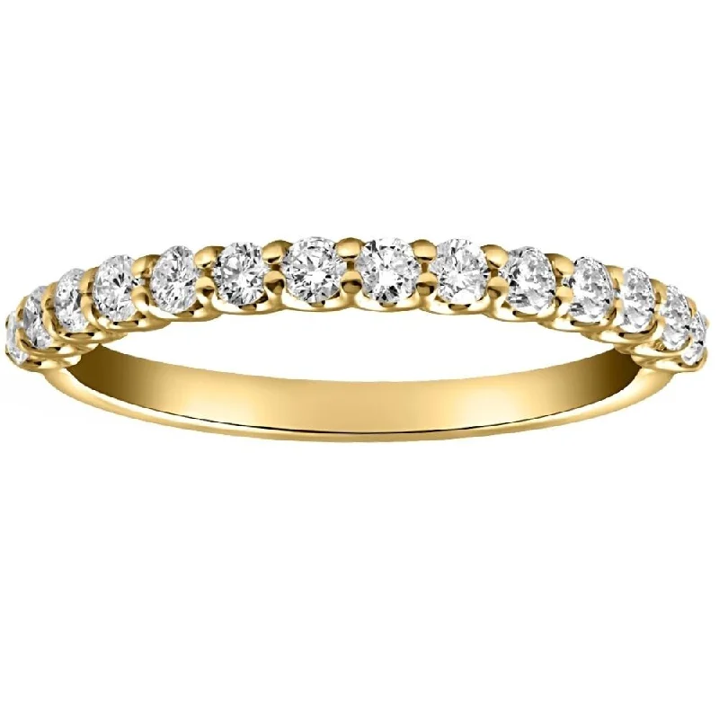 Skewed stone ring-1/4Ct Diamond U Prong Ring in 10k White or Yellow Gold