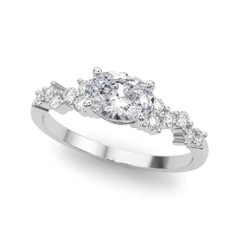 Sleek-cut ring-14K East to West Engagement Ring