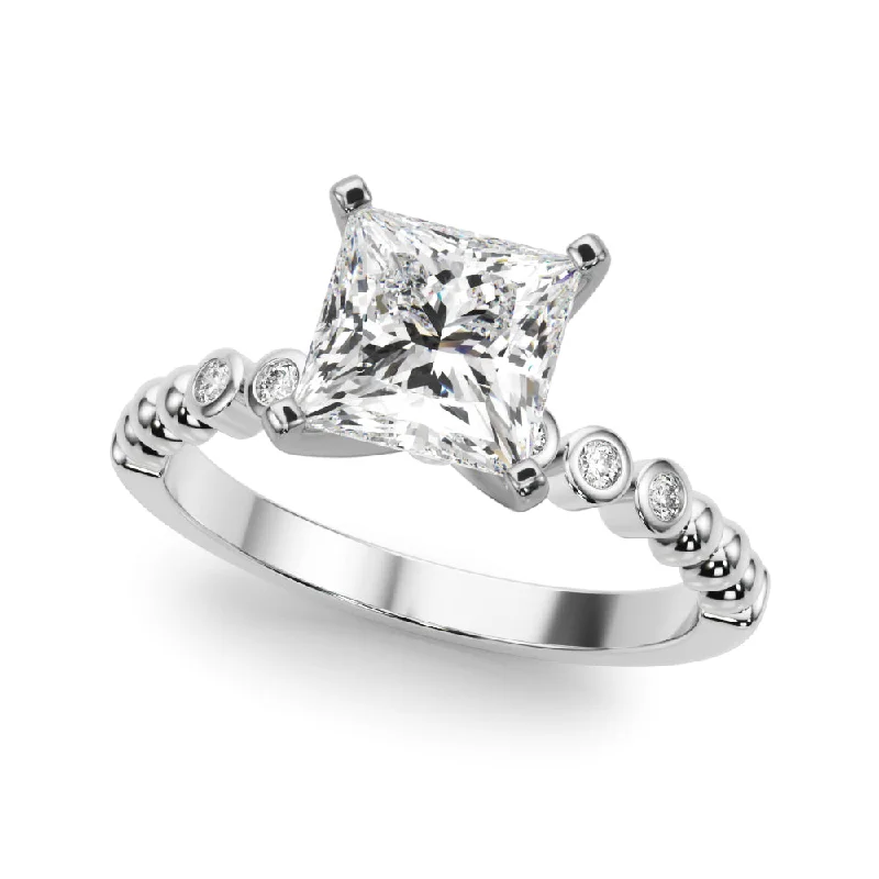 Polished palladium ring-14K Engagement Ring Solitaire