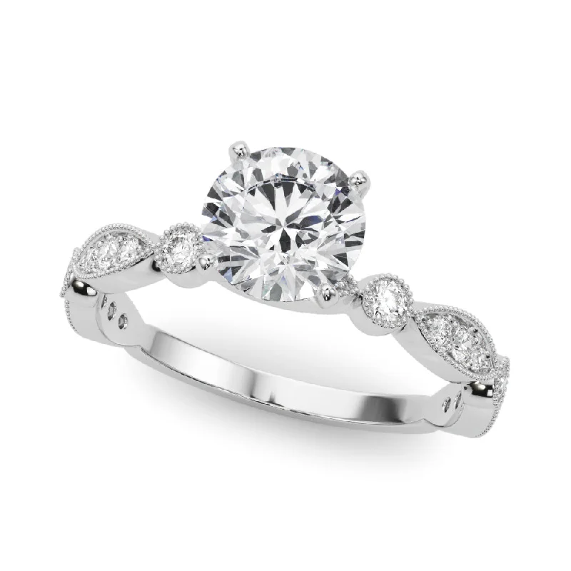 Nested stone ring-14K Stackable Engagement Ring