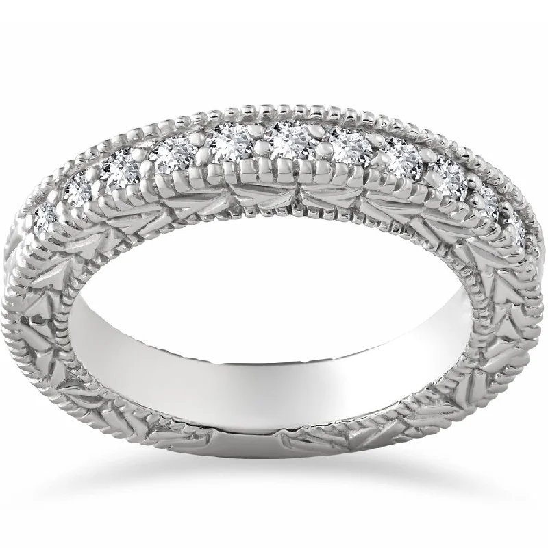 Latched ring-14k White Gold 1/4 ct Eco Friendly Lab Grown Diamond Wedding Stackable Ring