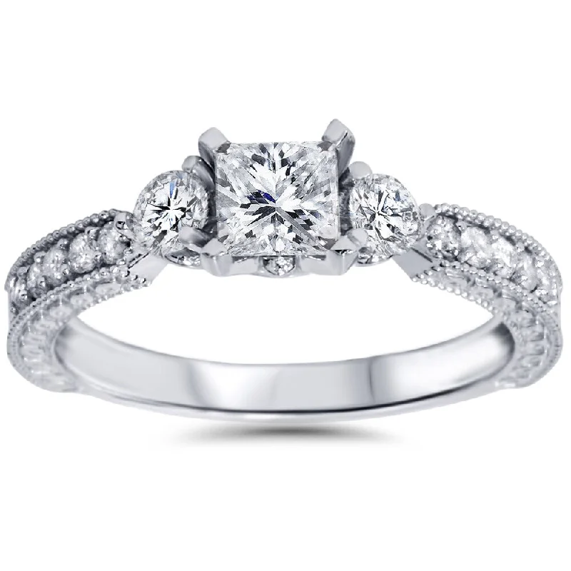 Radiant platinum ring-14k White Gold 1ct TDW Princess-cut Diamond Ring