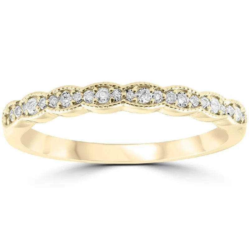 Floating gem ring-14k Yellow Gold 1/4ct TDW Diamond Stackable Wedding Ring