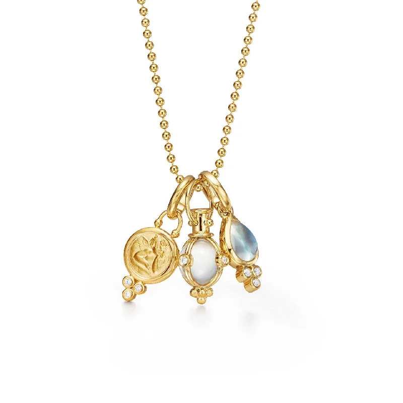 Arched stone necklace-18K Signature Charm Necklace