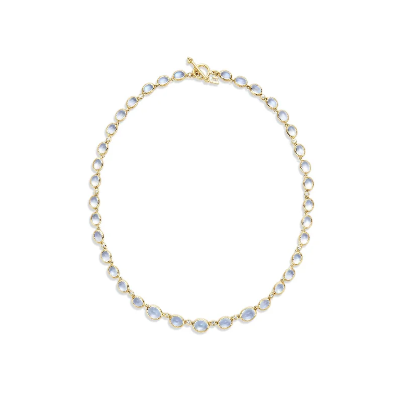 High gem necklace-18K Blue Moon Eternity Necklace