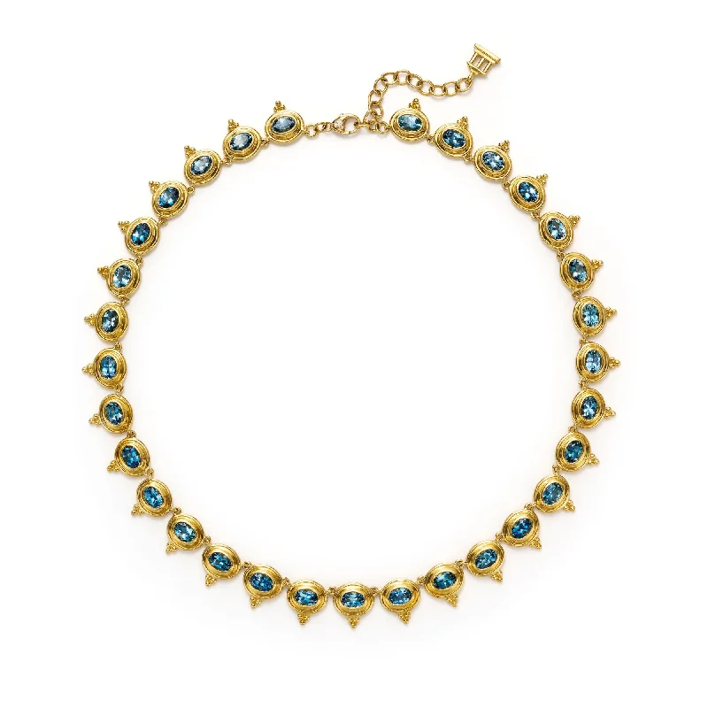 Floating gem necklace-18K Aquamarine Temple Necklace