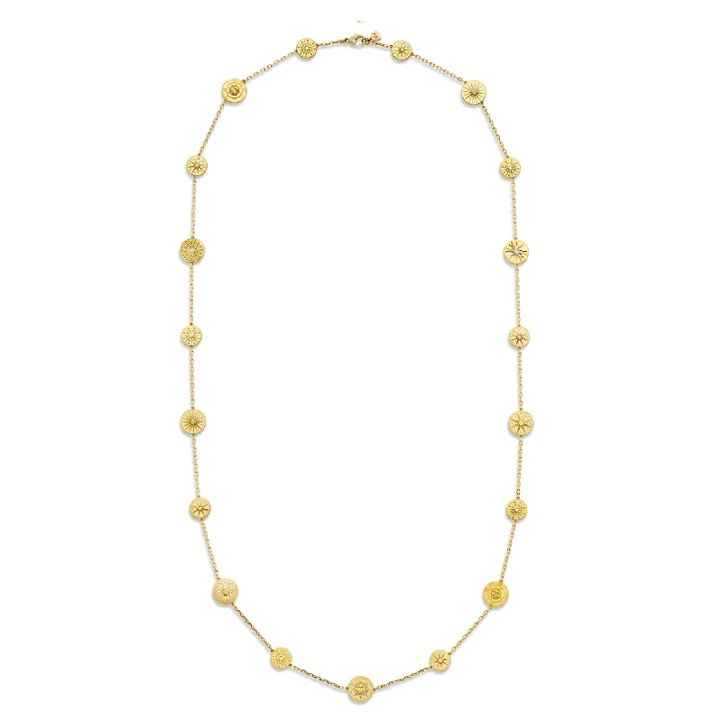 Dawn-cut necklace-18K 19 Motif Orbit Necklace