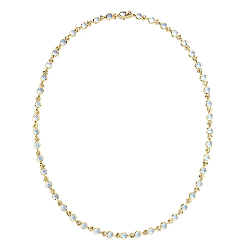 Elevated bar necklace-18K Blue Moon River Necklace