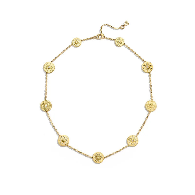 Luminous gem necklace-18K 9 Motif Orbit Necklace